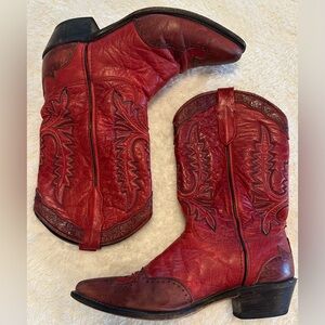 Stunning Red Western Cowboy Boots